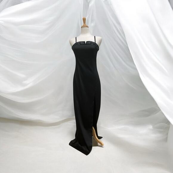 Rampage Dresses & Skirts - VTG Rampage Dress Sz 9 Black Maxi Spaghetti Strap Y2K Whimsygoth Fairy Glam